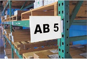 AIGNER Warehouse Aisle Pallet Rack Sign Kit - 5-1/2x8-1/2" - White
