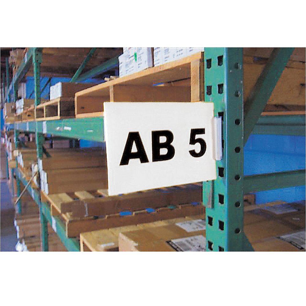 Warehouse Aisle Pallet Rack Sign Kit - 5-1/2x8-1/2" - White by Aigner – White, Model WSK1W