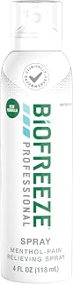 Biofreeze Professional Menthol Pain Relieving Spray 4 FL OZ Colorless Aerosol Spray for Relief Associated with Sore Muscles, Arthritis, Simple Backaches, and Joint Pain (Packaging May Vary)