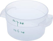 Carlisle FoodService Products Storplus Round Food Storage Container with Stackable Design for Catering, Buffets, Restaurants, Polypropylene (Pp), 2 Quart, Clear