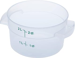Carlisle FoodService Products Storplus Round Food Storage Container with Stackable Design for Catering, Buffets, Restaurants, Polypropylene (Pp), 2 Quart, Clear