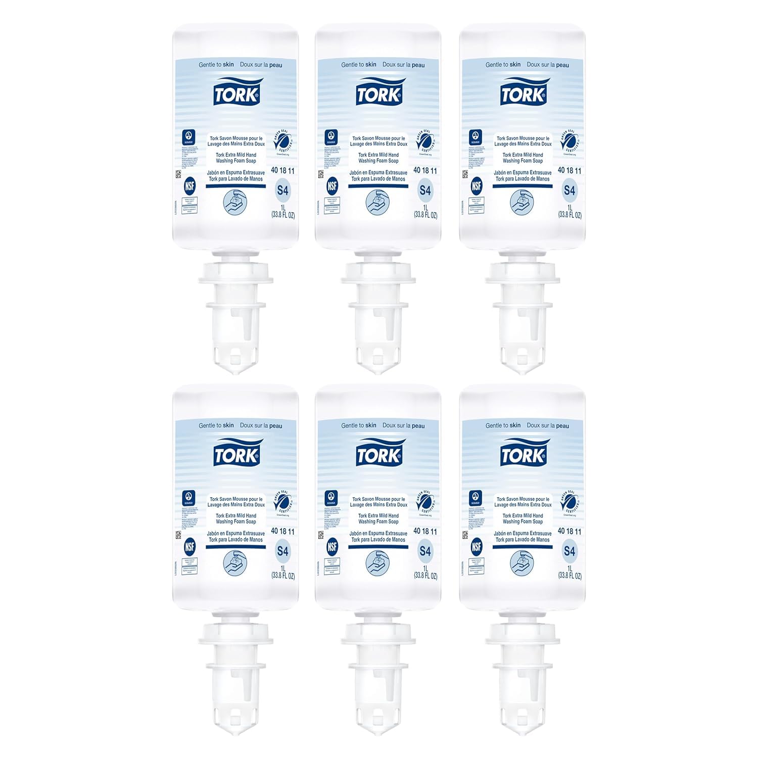 Tork Extra Mild Hand Washing Foam Soap S4, 6 x 1L, 401811 (formerly 401211)