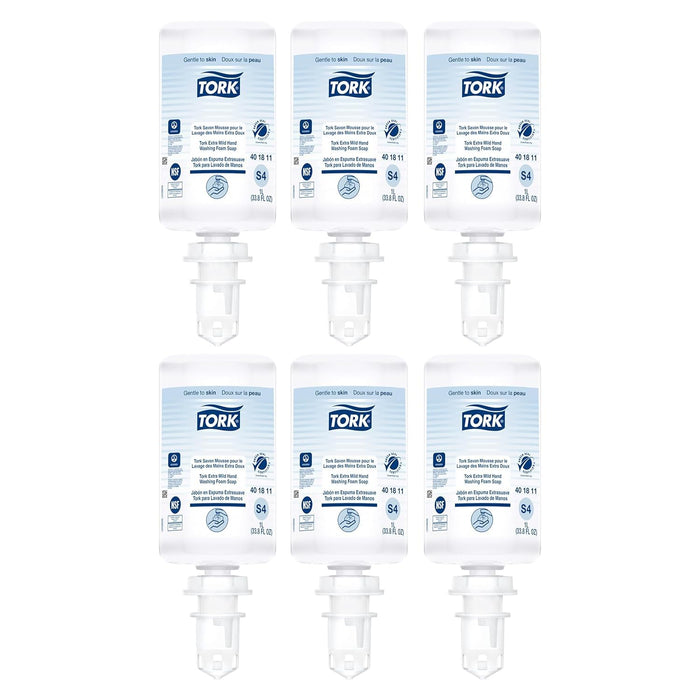 Tork Extra Mild Hand Washing Foam Soap S4, 6 x 1L, 401811 (formerly 401211)