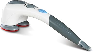Ic0946 Electric Body Massager, Double Head Deep Percussion Massager with Heat and Alternative Massage Heads, White