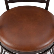Copper Stamped Back Bar Stool with Arms by Furnifact – Steel,Particle Board, Brown