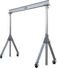 Vestil AHA-2-8-10 Aluminum Adjustable Height Gantry Crane with Glass Filled Nylon Casters 8 Ft. Wide x 10 Ft. Max Usable Height 2,000 Lb. Capacity Silver