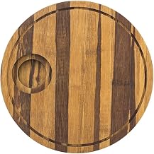 Front of the House SPT054MUB21 FOH, Round Rustic Chic Crushed Board, 0.75" Height, 12" Width, 12" Length, Bamboo