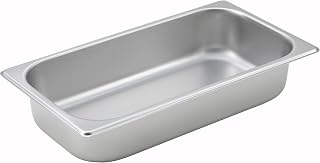 Winco 2 1/2" Silver 1/3 Size Metal Steam Table Pan (Set of 48)