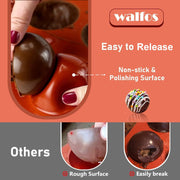 Walfos Half Ball Silicone Mold, 5 Cavity Extra Large, Set of 3