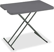 Global Industrial Adjustable Height Plastic Folding Table, 30" x 20", Charcoal