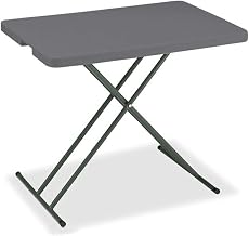 Global Industrial Adjustable Height Plastic Folding Table, 30" x 20", Charcoal