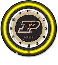 Holland Bar Stool Clk19BKPurdue NCAA 19 in. Dia. Purdue Double Neon Wall Clock Black