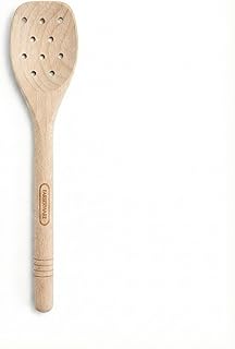 Farberware Beechwood Slotted Spoon for Cooking, Wooden Spoon Kitchen Utensil for Stirring and Draining, Safe on Nonstick Cookware, Hand Wash