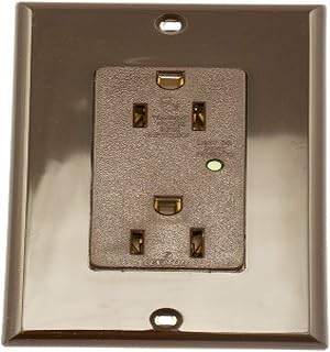 Leviton 5280.0 15-Amp, 125V, Decora Plus Duplex Surge Suppressor Receptacle, Straight Blade, Industrial Grade, Self Grounding, 10 Pack, Brownbrown