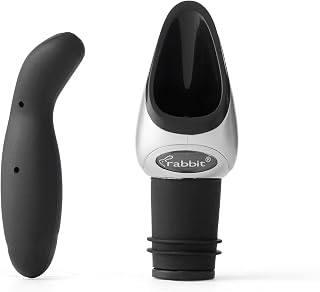 Metrokane Rabbit Wine Pourer with Stopper, Black, W6116N, 1 EA