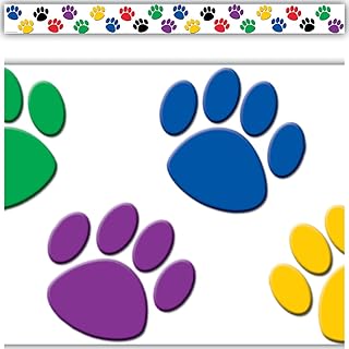 Teacher Created Resources Colorful Paw Prints Straight Border Trim (TCR4641)