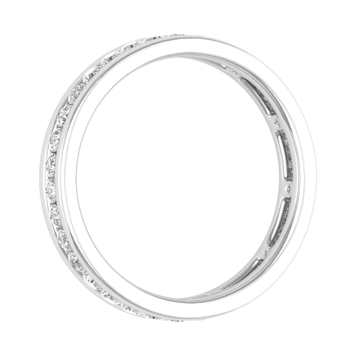 1/2 Carat Channel Set Diamond Wedding Eternity Ring Band in 14K White Gold (Ring Size 6.5) by FINEROCK – 6.5, Metal, White Gold, Model RG-13680-I2I3-14KW-6.5