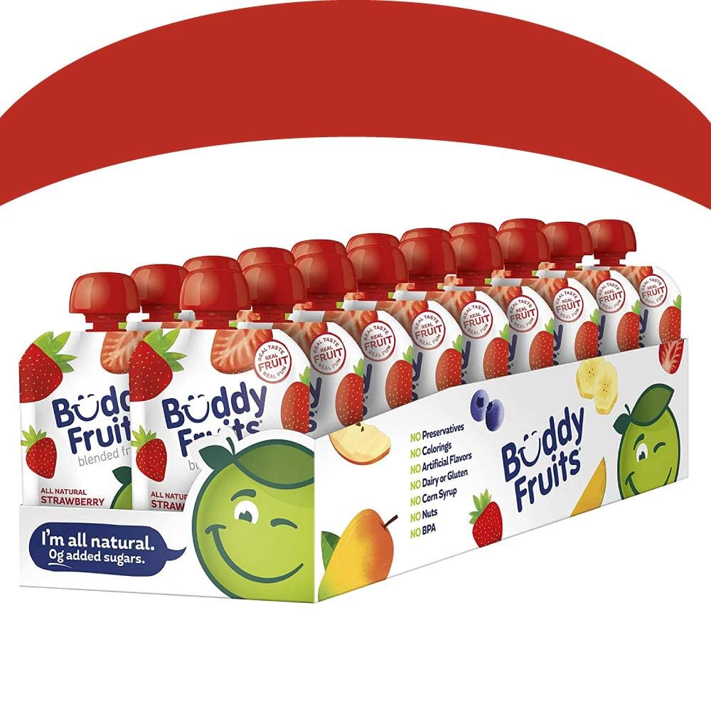 Buddy Fruits Strawberry / 3.2 Ounce (Pack of 18) / 18 Applesauce