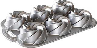 Nordic Ware Heritage Bundtlette Cake Pan, Metallic, Silver