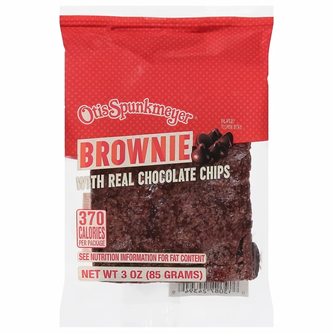 Fudgy Brownies with Real Chocolate Chips | Individually Wrapped Bulk Snacks | 3 oz by Otis Spunkmeyer – 3 Ounce (Pack of 48), Pack of 48
