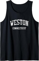 Weston CT J05 Vintage Athletic Sports Design Tank Top