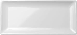 Elite Global Solutions D126RC-W Rectangular Plate, 12" x 5 1/2" x 3/4" h., Melamine, White (Pack of 6)