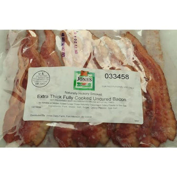 Fully Cooked Hickory Smoked Thick Slice Bacon by Jones Dairy Farm – 100 Gram