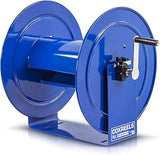 COXREELS V-117-850 Hand Crank Steel Hose Reel, V-100 Series, 1 ½" x 50' – Easy to Use Compact Design – Heavy Duty Steel Construction, Made in The USA, Blue