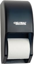 GEC 153; Plastic Standard Double Toilet Tissue Dispenser, Two 5-1/4IN Rolls, Gray