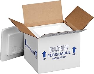 Polar Tech Thermo Chill 205/T14C Small Insulated Foam Container, 6" Length x 5" Width x 6-1/2" Depth