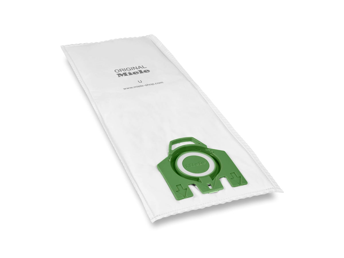 U Vacuum Cleaner Bags for Miele Bagged Upright Vacuums – Standard Pack, 5.45 quarts, Paper, Green, Model 10123230