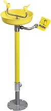 Global Industrial Emergency Eyewash, Pedestal Mounted, ABS Plastic Bowl, Yellow