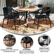 Flash Furniture Black / Set of 4 / Contemporary Patio Dining Chairs