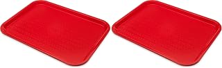 Carlisle FoodService Products CT121605 Café Standard Cafeteria/Fast Food Tray, 12" x 16", Red (Pack of 2)