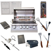 32-Inch Liquid Propane Grill L75000 and Lion Combination Door Drawer Exclusive with Best of Backyard Gourmet Package by Lion Premium Grills – Stainless Steel