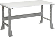 Global Industrial Fixed Height Workbench Flared Leg, 72" W x 36" D x 34" H, 1-1/4" ESD Square Edge, Gray