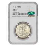 1946 D American Silver Walking Liberty Half Dollar MS-67+ $0.50 NGC MS67+ by MINT STATE GOLD – Silver