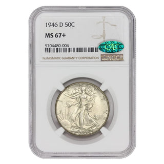 1946 D American Silver Walking Liberty Half Dollar MS-67+ $0.50 NGC MS67+ by MINT STATE GOLD – Silver
