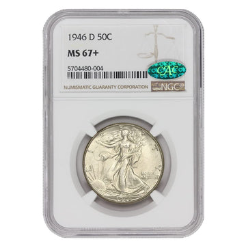 1946 D American Silver Walking Liberty Half Dollar MS-67+ $0.50 NGC MS67+ by MINT STATE GOLD – Silver