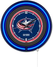 Holland Bar Stool Clk15BKColBlu NHL 15 in. Dia. Columbus Jackets Double Neon Wall Clock Black & Blue