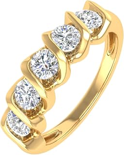 1 Carat (ctw) Channel Set 5-Stone Diamond Wedding Band Ring in 10K Gold