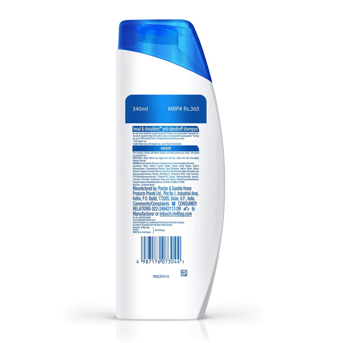Neem, Anti Dandruff Shampoo, 340 ml by Head & Shoulders – 11.49 Fl Oz (Pack of 1), Model 82316898