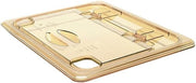 Cambro 60HPLN150 FlipLid Food Pan Cover high heat 1/6 size notched hinged amber