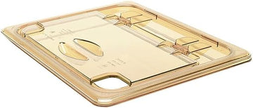 Cambro 60HPLN150 FlipLid Food Pan Cover high heat 1/6 size notched hinged amber