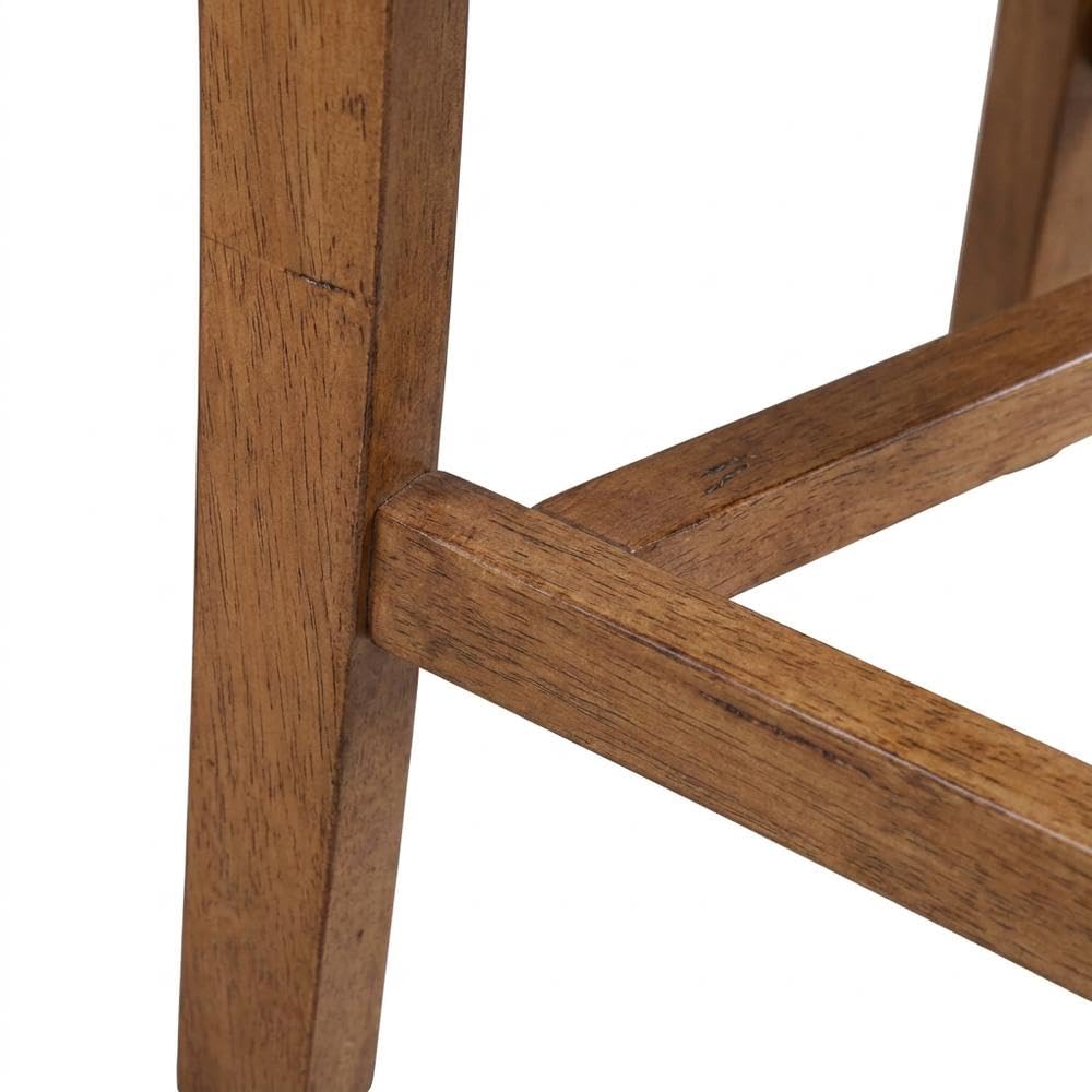 Hardwood Dining Chair with Distressed-Finish Splatback by Furnifact – Wood, Distressed Oak