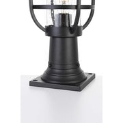 Janney One Light Outdoor Post Mount Black by Lighting Design – 12", Iron, Black, Model OD314P17BK