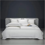 UOIO Premium Quality 4Pcs 1200TC Luxury Soft Comfortable Bedding set Silver King White Embroidery Duvet Cover Bed Sheet Pillowcases,cotton duvet