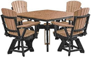American Furniture Classics Model DS130CBK-K Five Piece Square Dining Height Dining Set in Cedar with a Black Base, Made in the USA