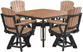 American Furniture Classics Model DS130CBK-K Five Piece Square Dining Height Dining Set in Cedar with a Black Base, Made in the USA