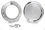 Weld Racing Bead Lock Ring, Quick Turn Ring, Knurled Face, Cover Included, Aluminum, Polished, 15 in Wheels, Kit